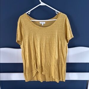 Habitat Gold Relaxed Tie Front Short Sleeve Tee